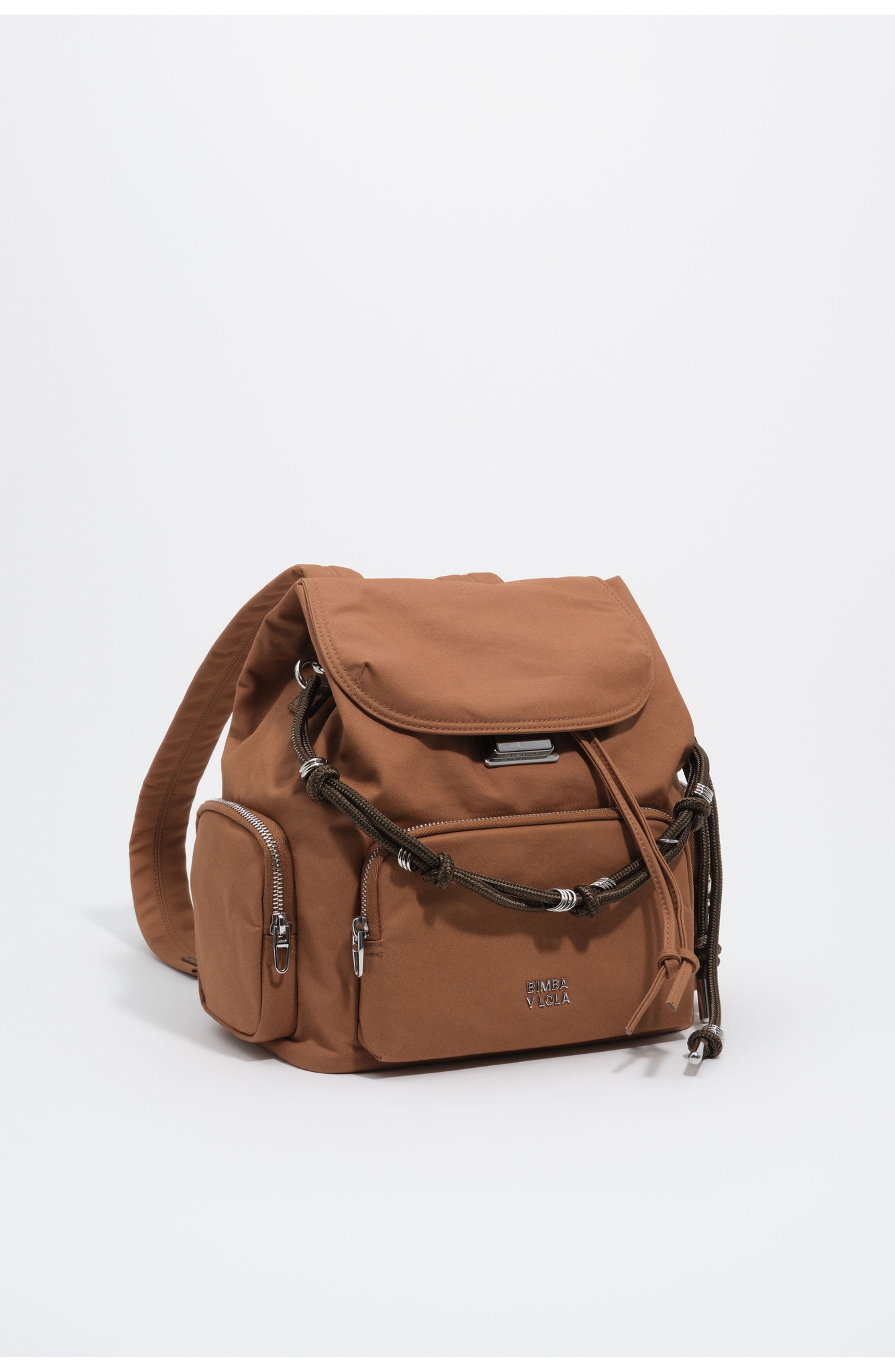 Cotton Pocket Backpack, Main, color, LIGHT BROWN