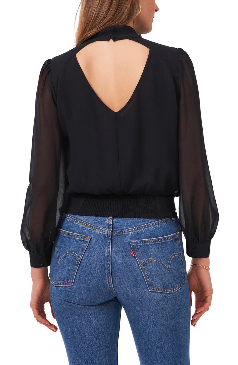 1.STATE Crop Sheer Sleeve Blouse, Alternate, color,