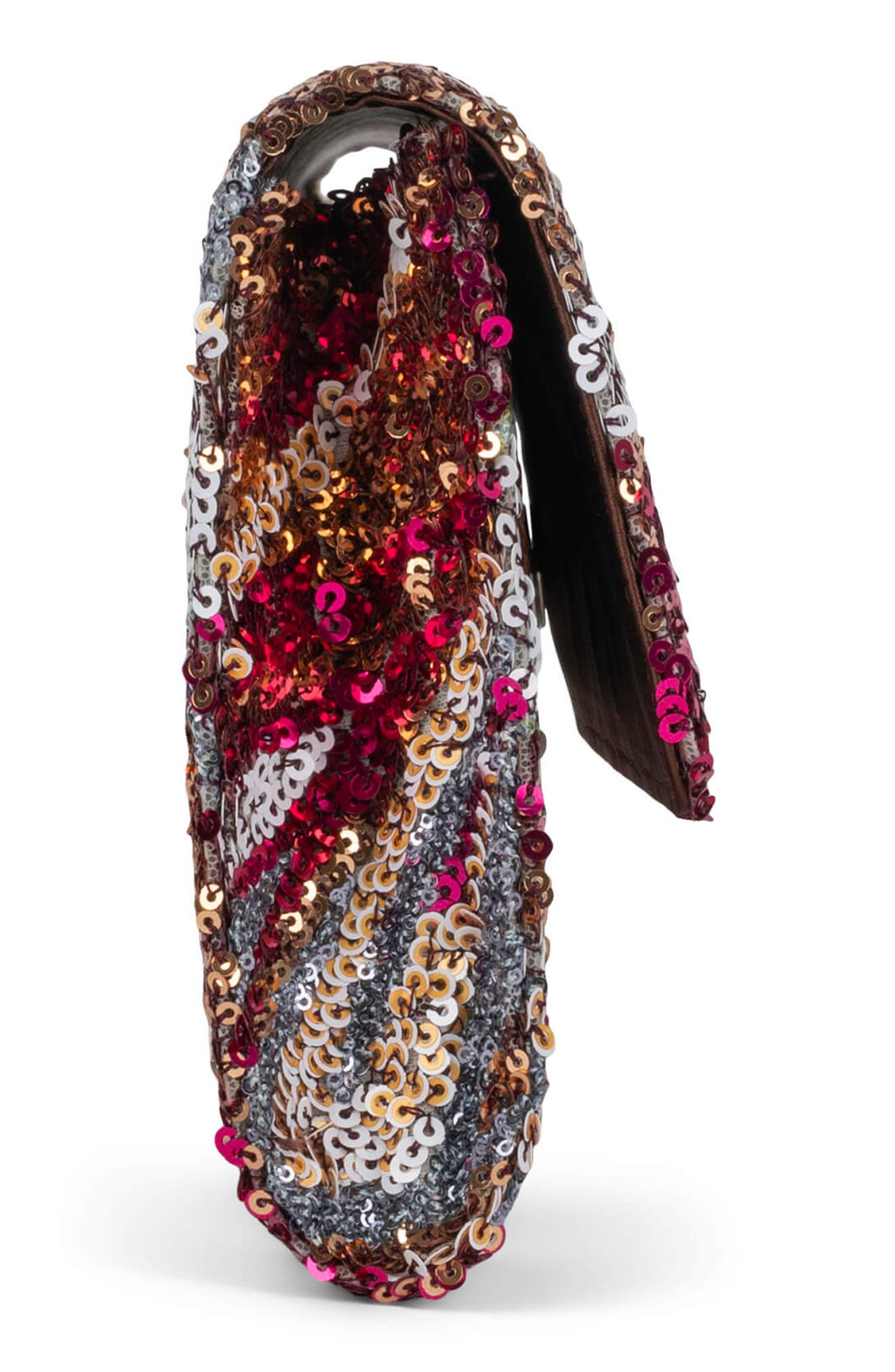 Jeffrey Campbell Disco Sequin Clutch, Alternate, color, Brown Multi