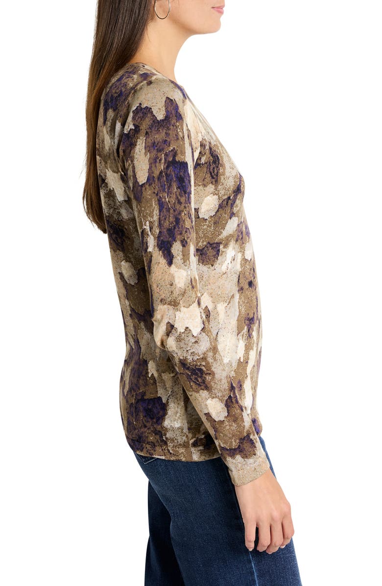 NIC+ZOE Femme Camo Sweater, Alternate, color, Indigo Multi
