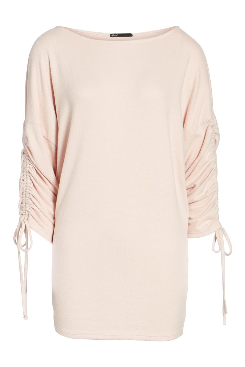 Gibson Cozy Tie Sleeve Top, Alternate, color, PINK SMOKE