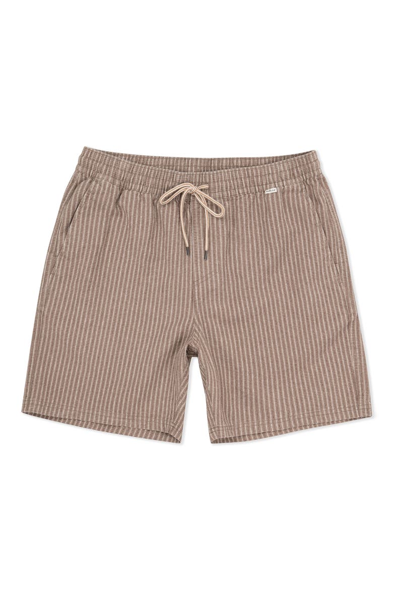 Raleigh Volley Stripe Cotton & Linen Drawstring Shorts, Alternate, color, WOODSIDE