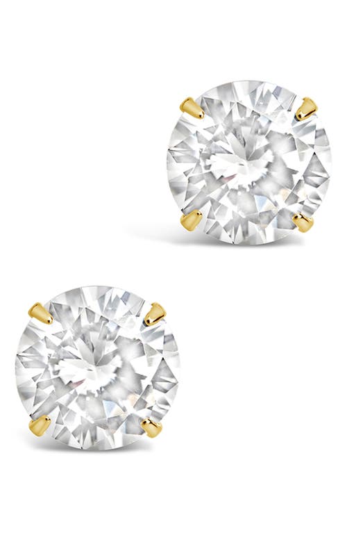 Sterling Forever Cz Stud Earrings In Gold