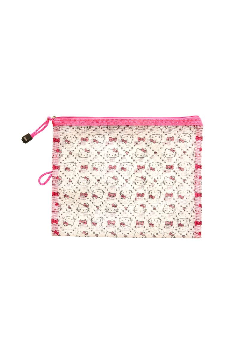 Hello Kitty Quilt Pattern 3 Pack Travel Pouch Set, Alternate, color, Pink