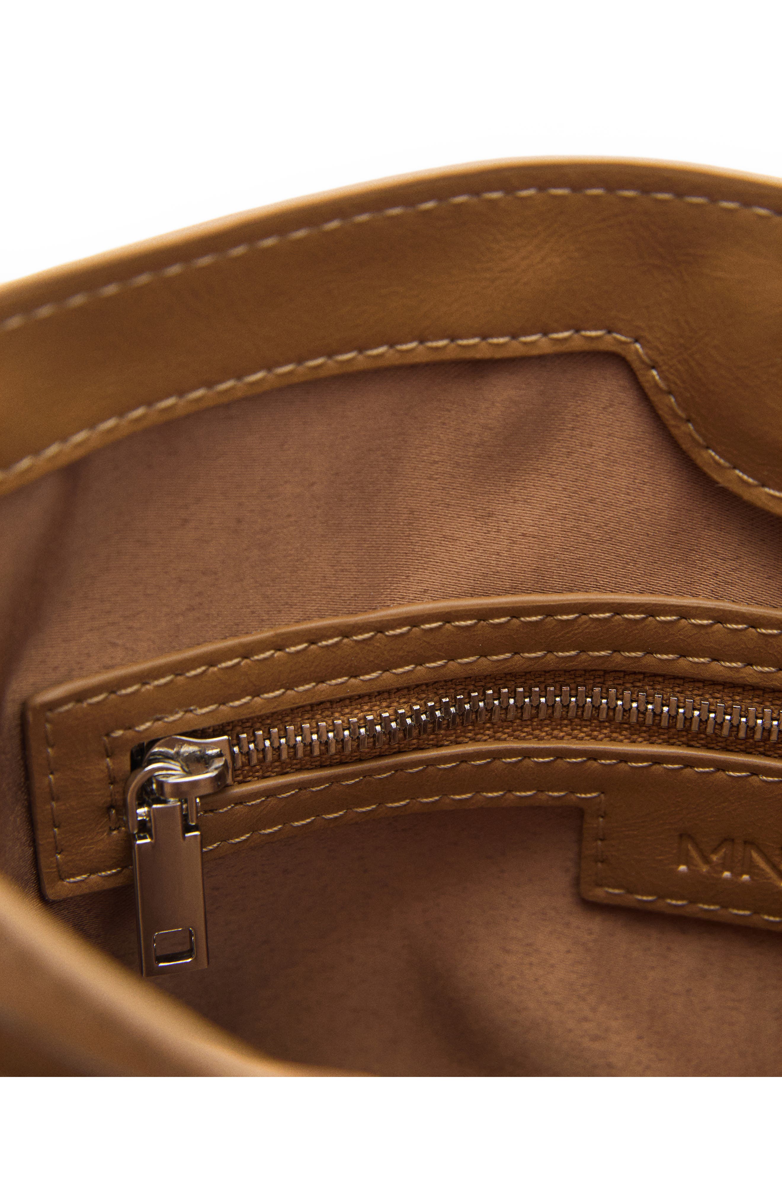 MANGO Faux Leather Shoulder Bag, Alternate, color, Medium Brown