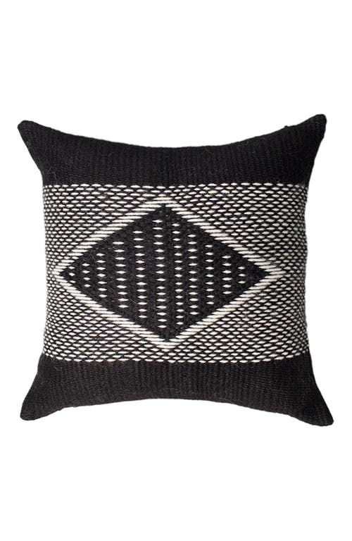 Voz Diamante Square Textile Small Pillow in Black in Black/ivory  product
