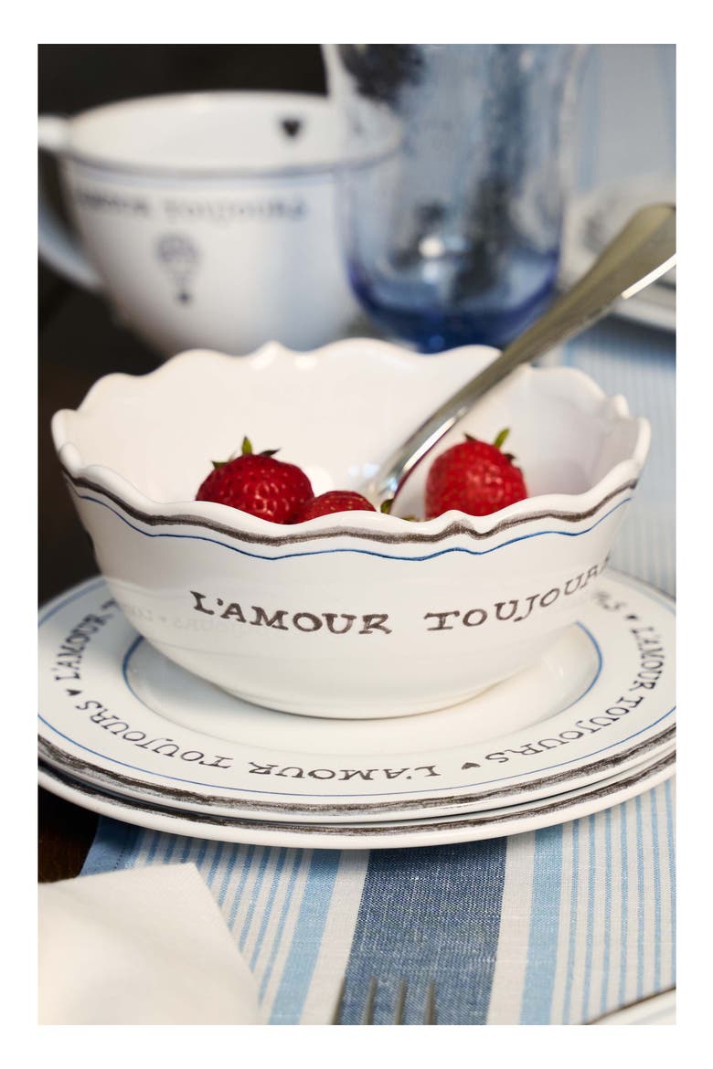 L'Amour Toujours Cereal Bowl, Alternate, color, WHITEWASH/BLACK