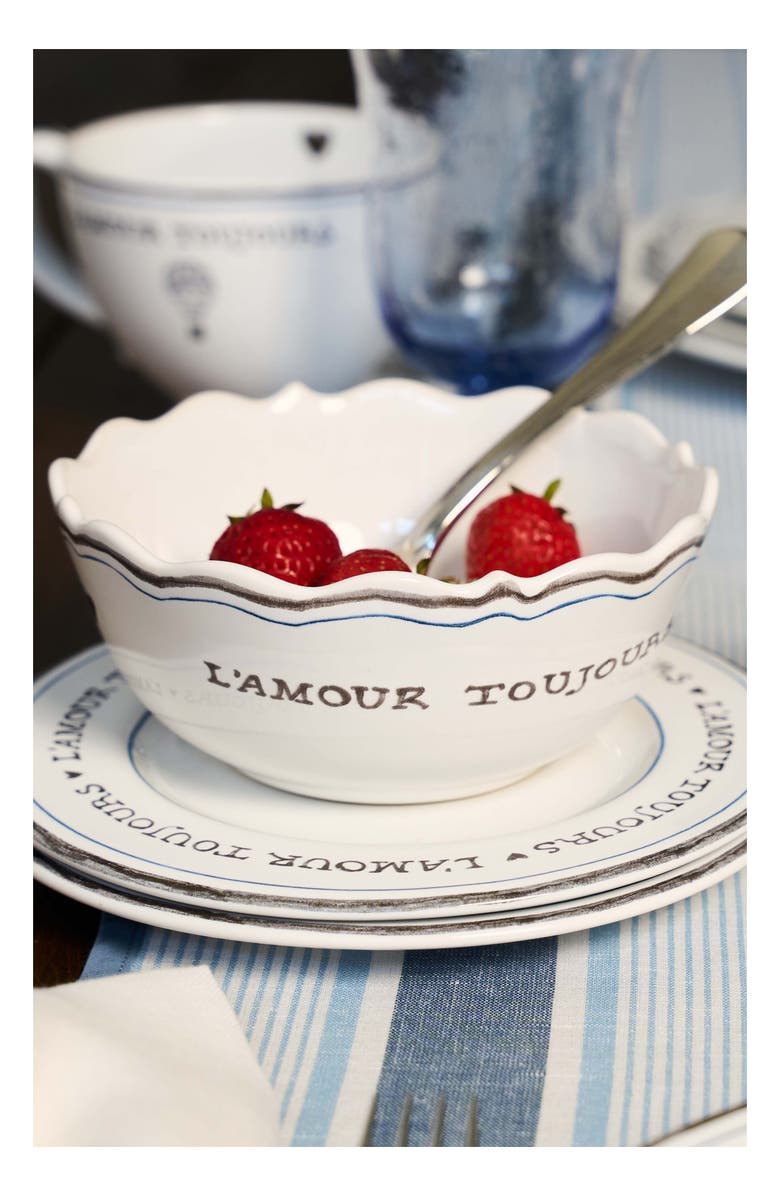 Juliska L'Amour Toujours Cereal Bowl, Alternate, color, Whitewash/Black
