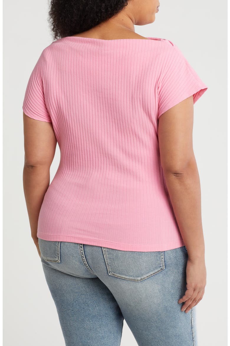 Ribbed Stretch Cotton Top, Alternate, color, PINK