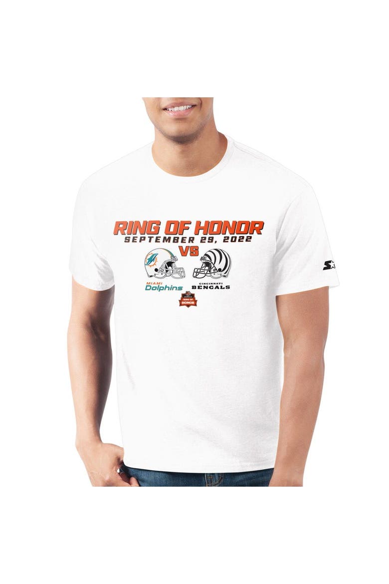 Men's Starter White Cincinnati Bengals 2022 Ring of Honor T-Shirt, Main, color, White
