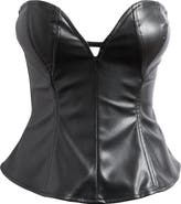 AFRM Torri Strapless Faux Leather Top