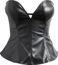 AFRM Torri Strapless Faux Leather Top