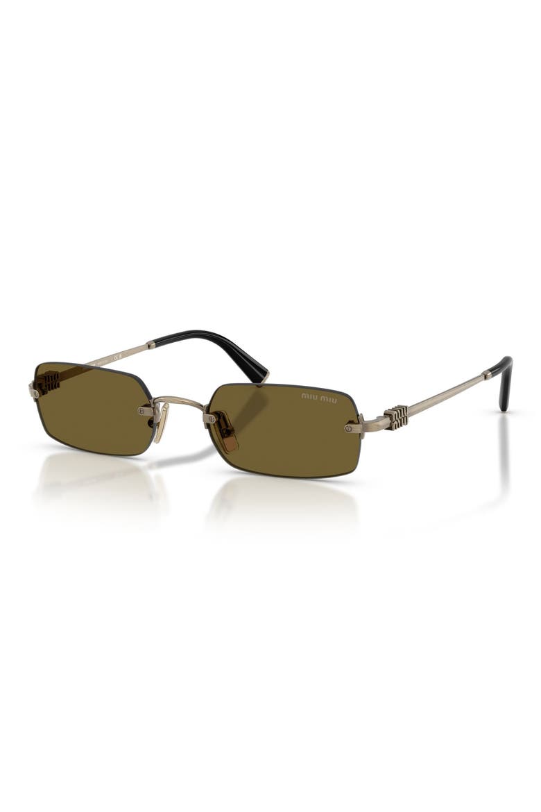 52mm Rectangular Sunglasses, Alternate, color, OLD GOLD / DARK BROWN