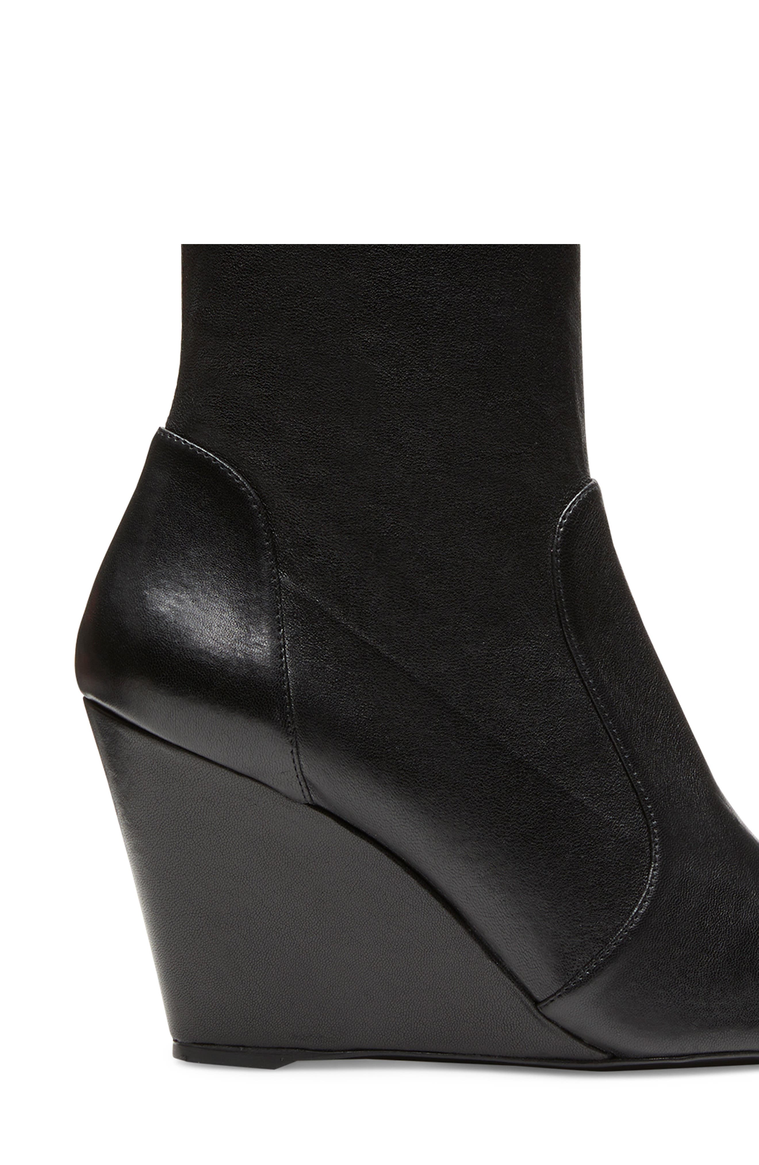 Stuart Wedge 85 Sock Bootie, Alternate, color, BLACK