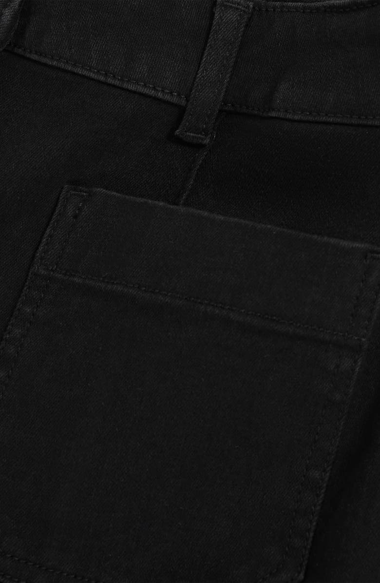 Reiss Sakura Pintuck Patch Pocket Wide Leg Jeans, Alternate, color, Black