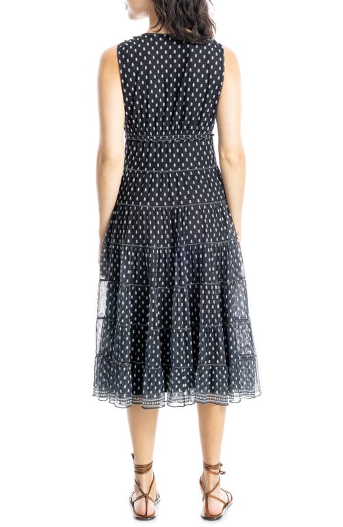 MAX STUDIO MAX STUDIO V-NECK SLEEVELESS MESH MIDI DRESS 
