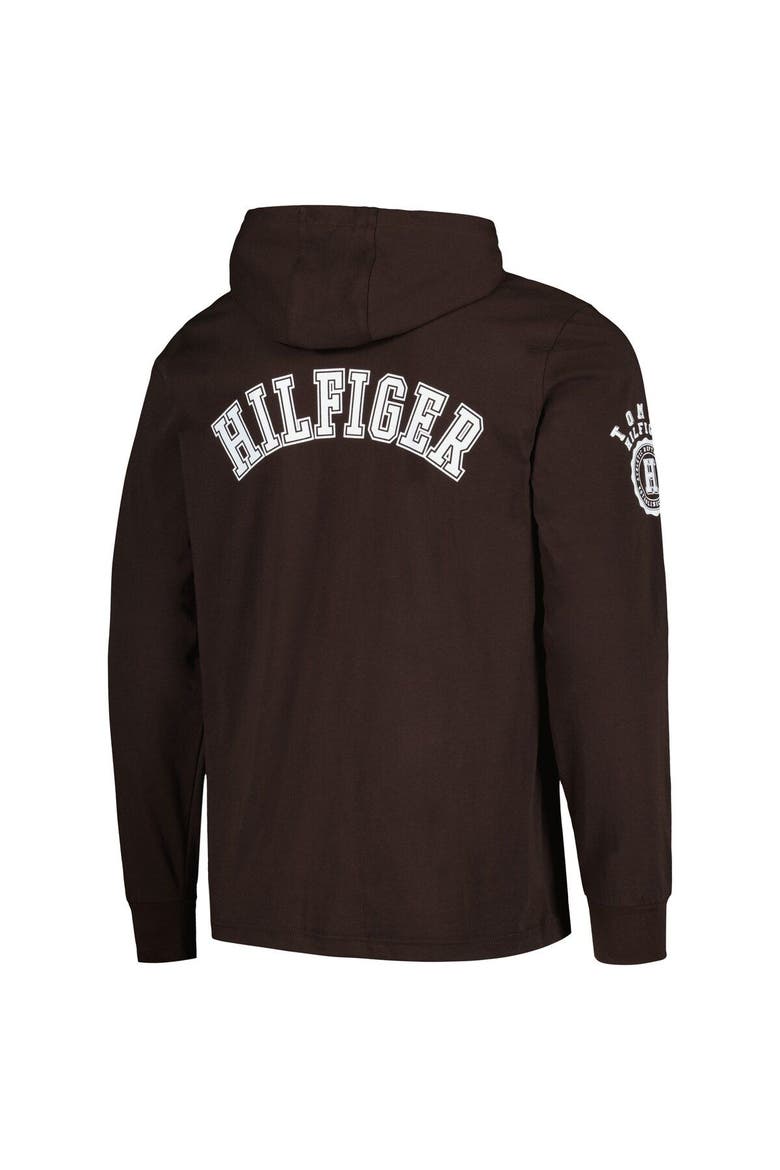 Men's Tommy Hilfiger  Brown Cleveland Browns Morgan Long Sleeve Hoodie T-Shirt, Alternate, color, Brown