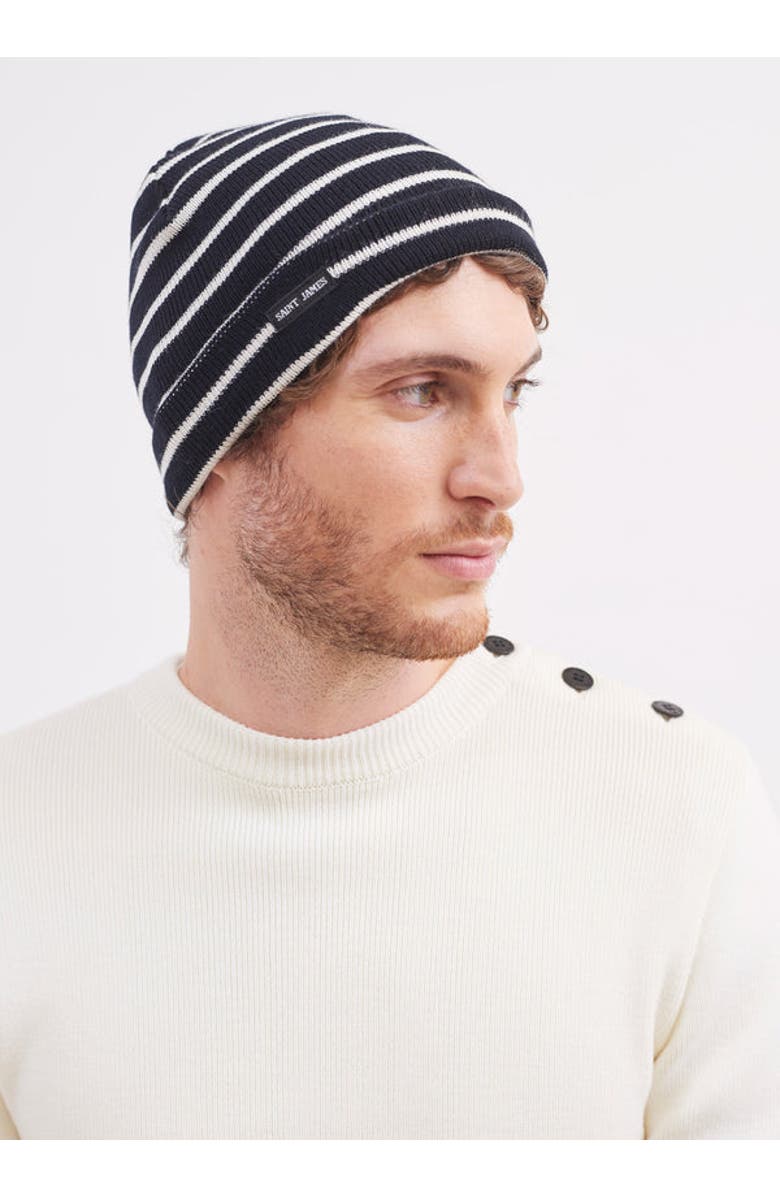 Saint James CARTIER - Nautical Striped Beanie, Alternate, color, Navy / Ivory