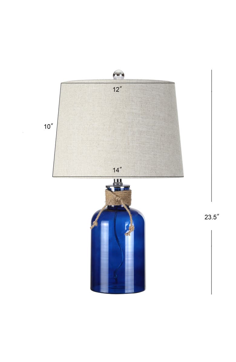 JONATHAN Y Azure Glass Bottle LED Table Lamp, Alternate, color,