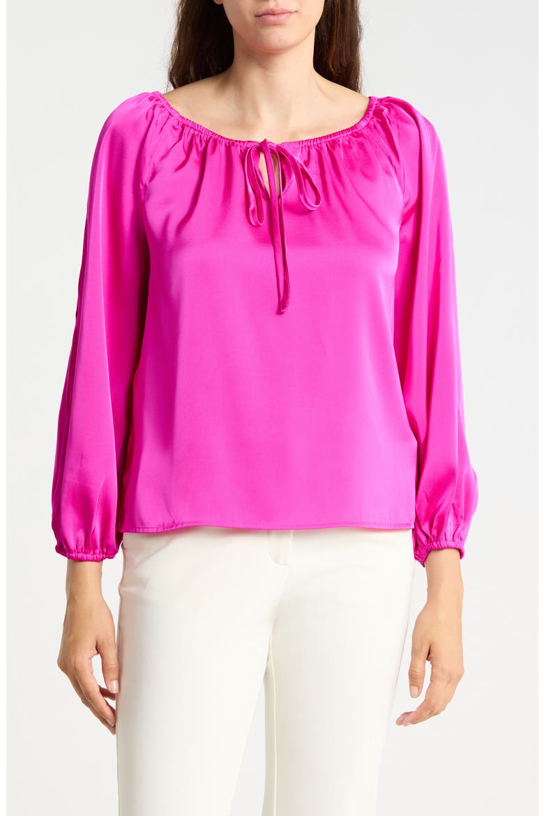 Off the Shoulder Long Sleeve Top, Main, color, FIERCELY FUCHSIA