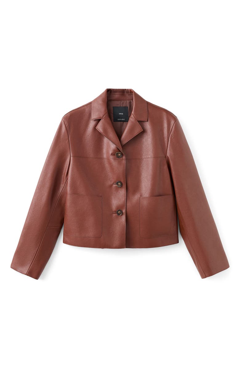 MANGO Faux Leather Jacket, Alternate, color,
