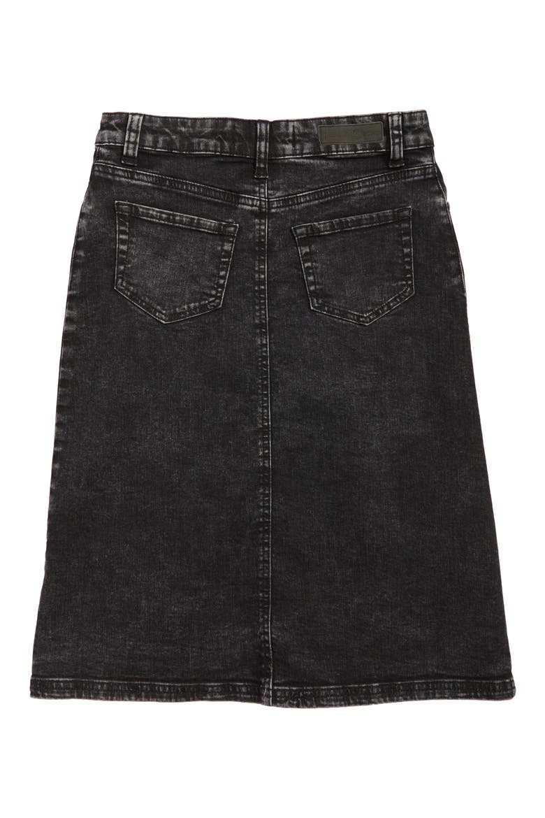 Wrap Denim Skirt, Alternate, color, ROCK WASH