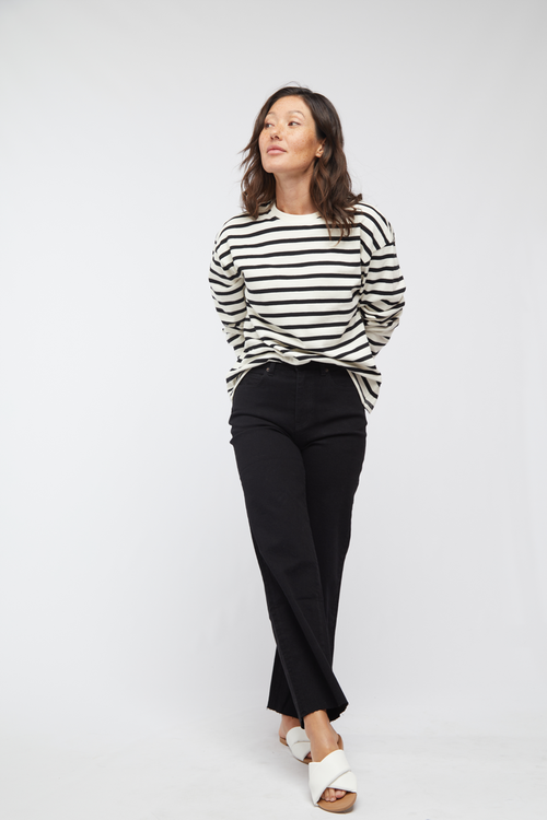 OLIVER LOGAN OLIVER LOGAN ABERDEEN HIGH RISE WIDE LEG CROP BLACK