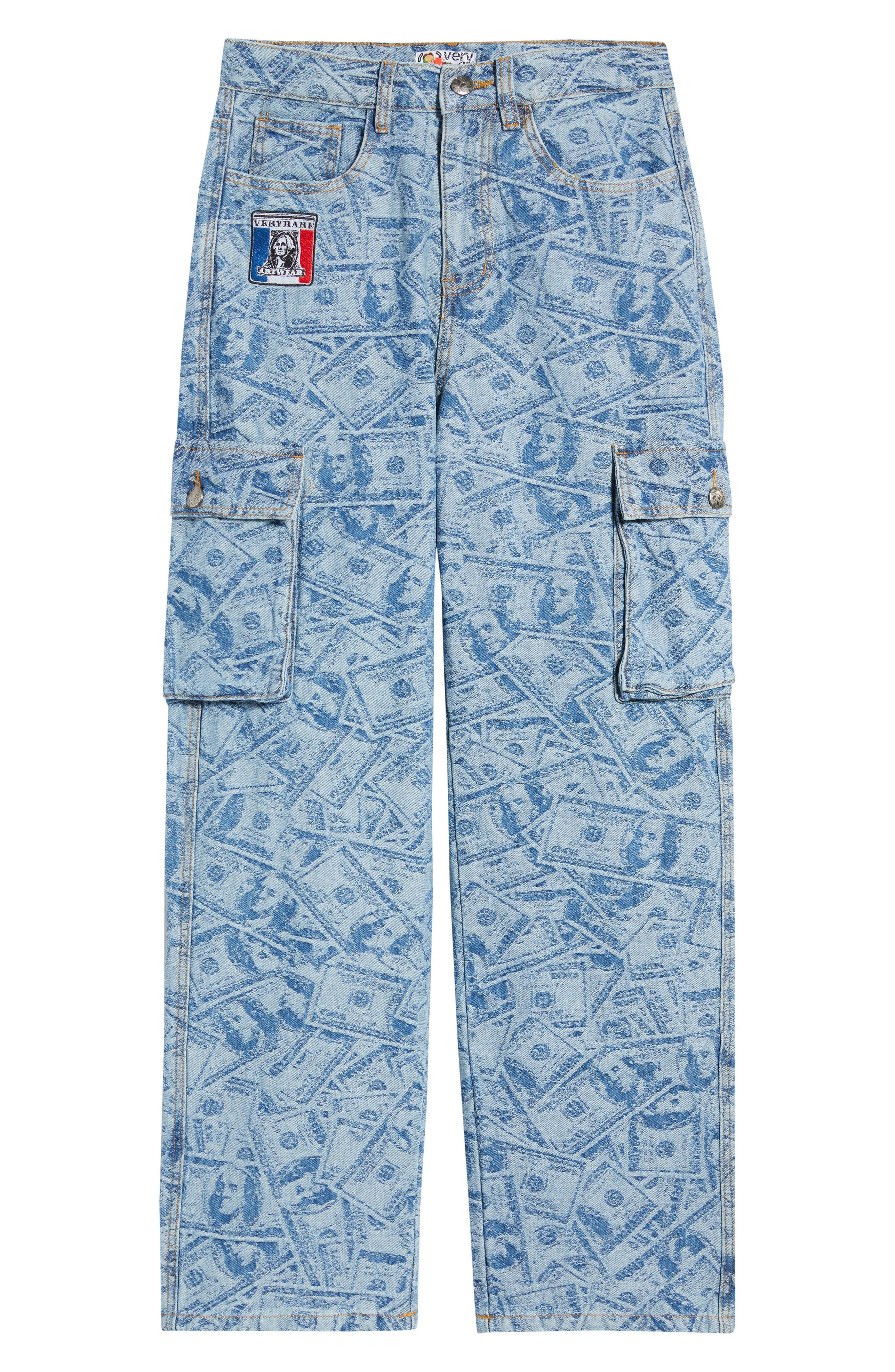 Straight Leg Cargo Dollar Jeans