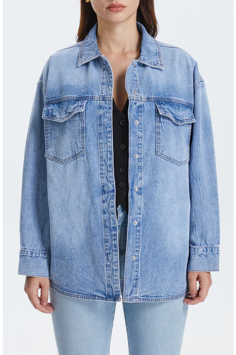 Oversize Denim Shirt Jacket, Main, color, LOFTY