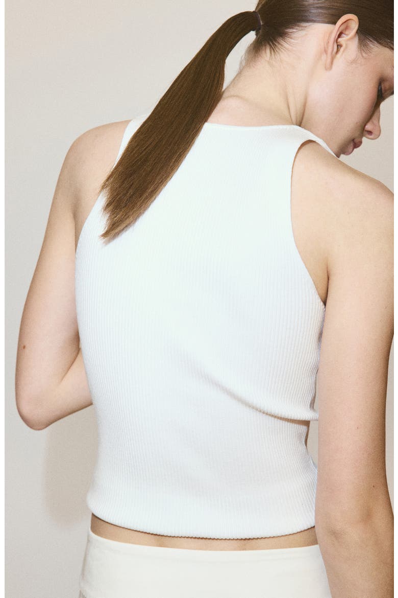 Button Sleeveless Rib Sweater, Alternate, color, ECRU