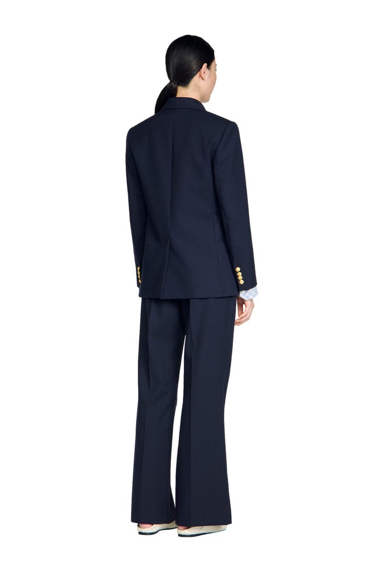 Slim-fit wool suit jacket, Alternate, color, Navy blue