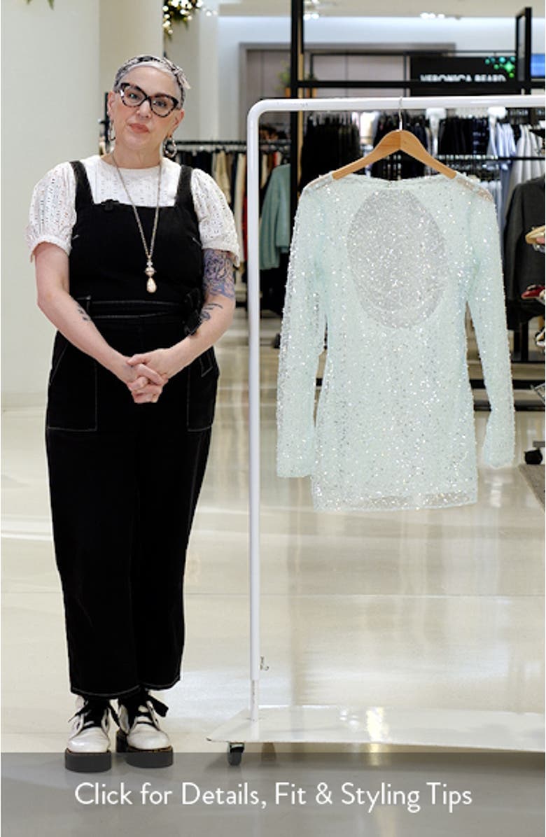 Embellished Long Sleeve Minidress, sales video thumbnail