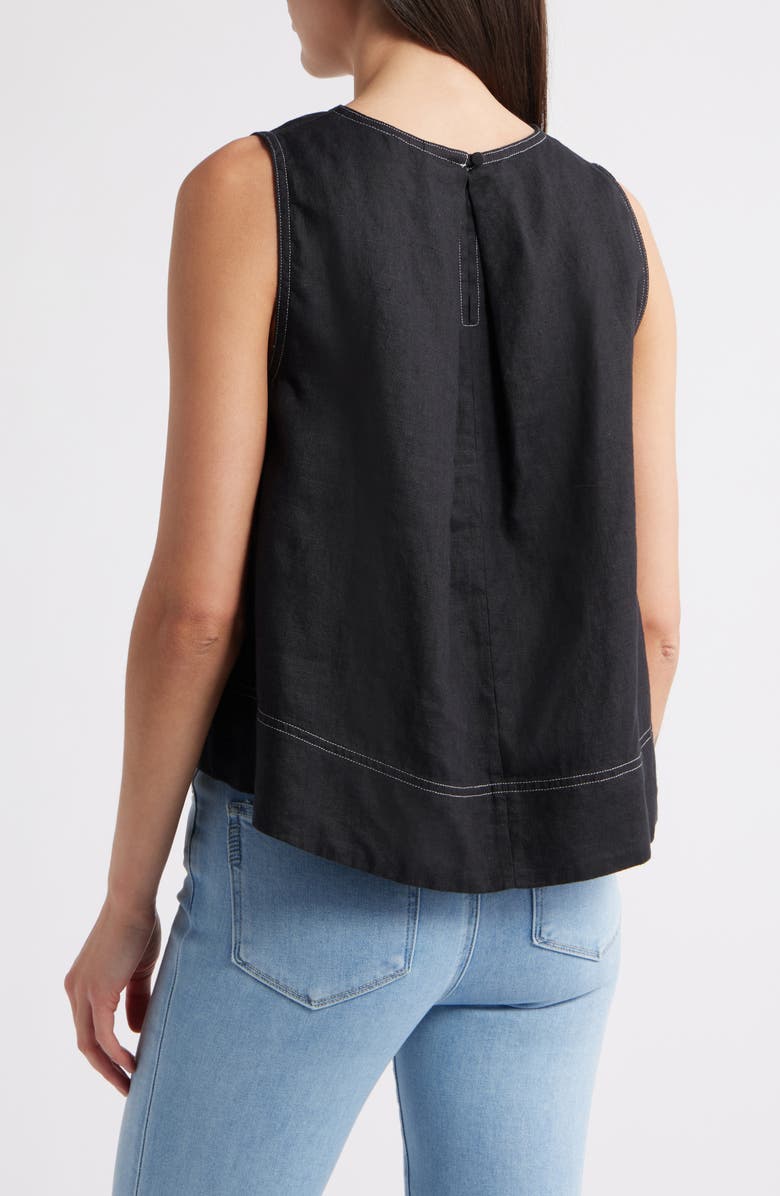 Madewell Pleated Linen Sleeveless Shell Top, Alternate, color,