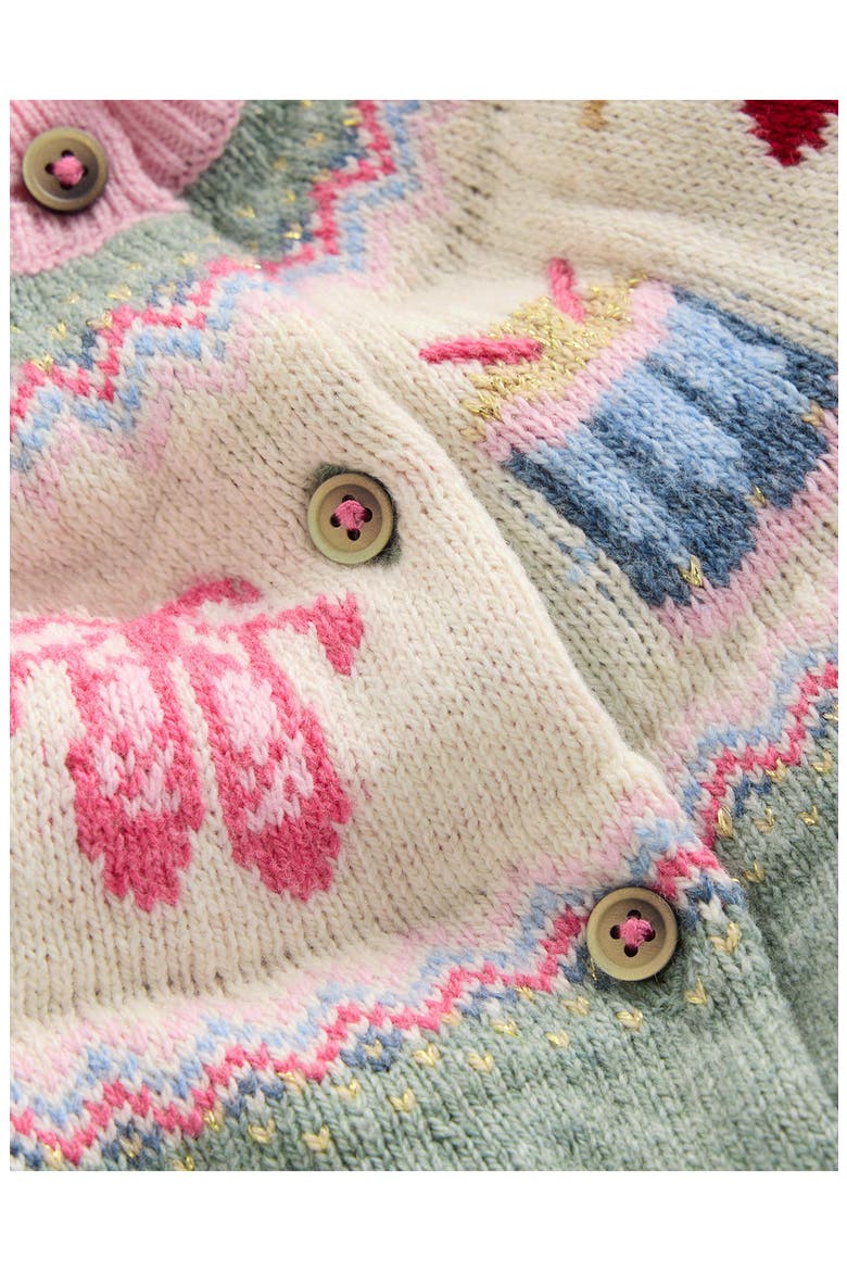 Kids' Edie Fair Isle Cardigan, Alternate, color, CSARITE GREEN POLAR POST