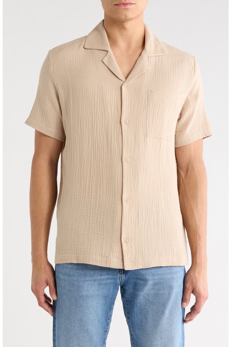 Gauze Camp Shirt, Main, color, WEATHERED TEAK