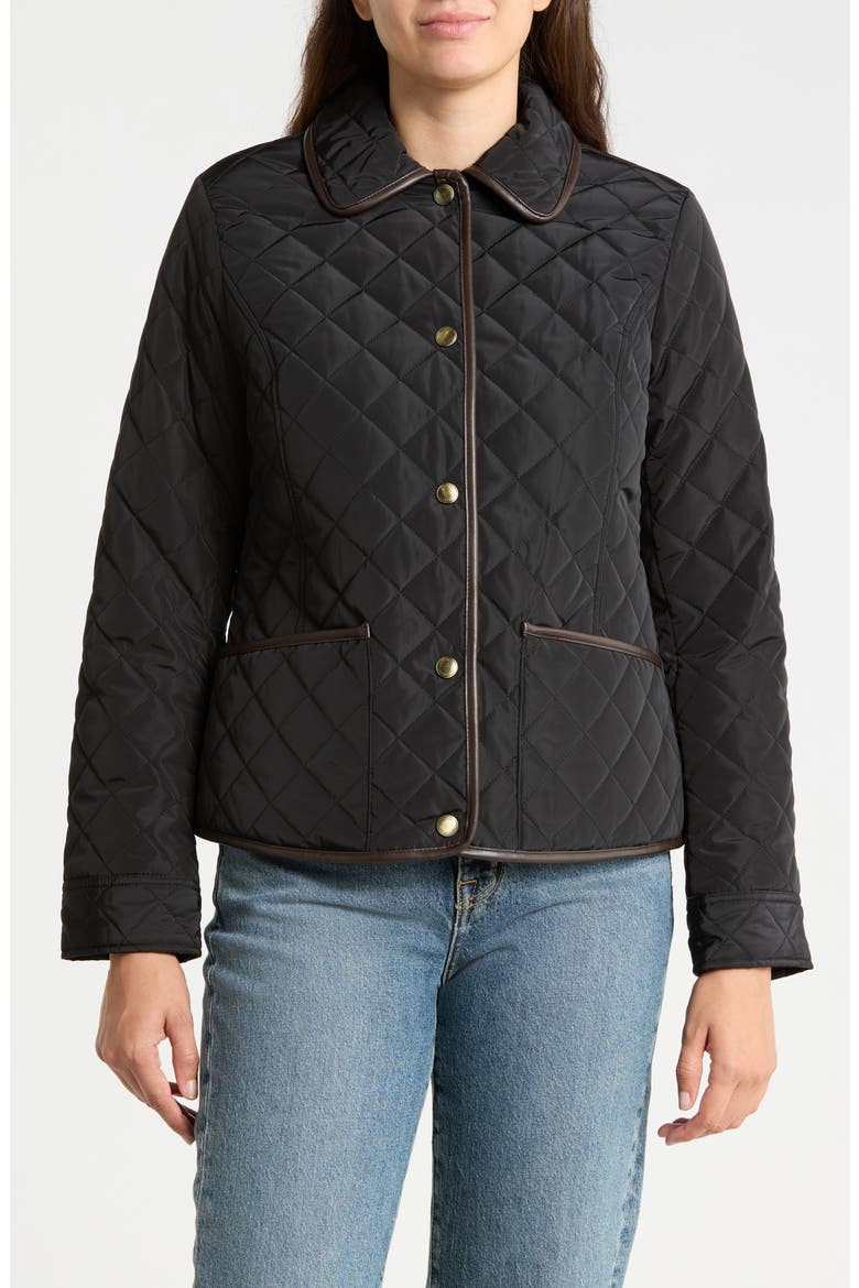 Quilted Barn Jacket, Main, color, BLACK