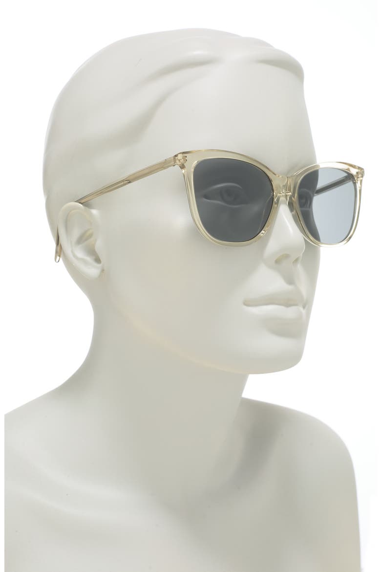 55mm Cat Eye Sunglasses, Alternate, color, BEIGE BEIGE SILVER/SLV