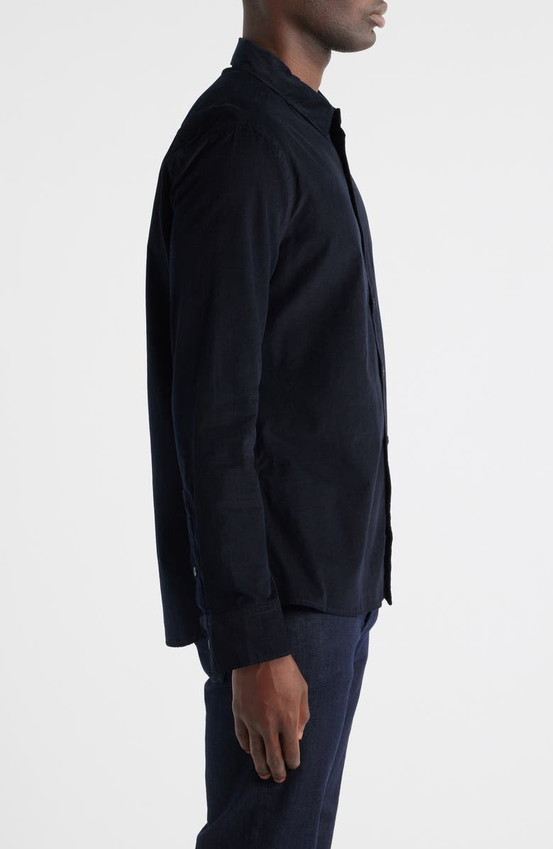 7 Diamonds Herigate Cotton Corduroy Button-Up Shirt, Alternate, color, Black