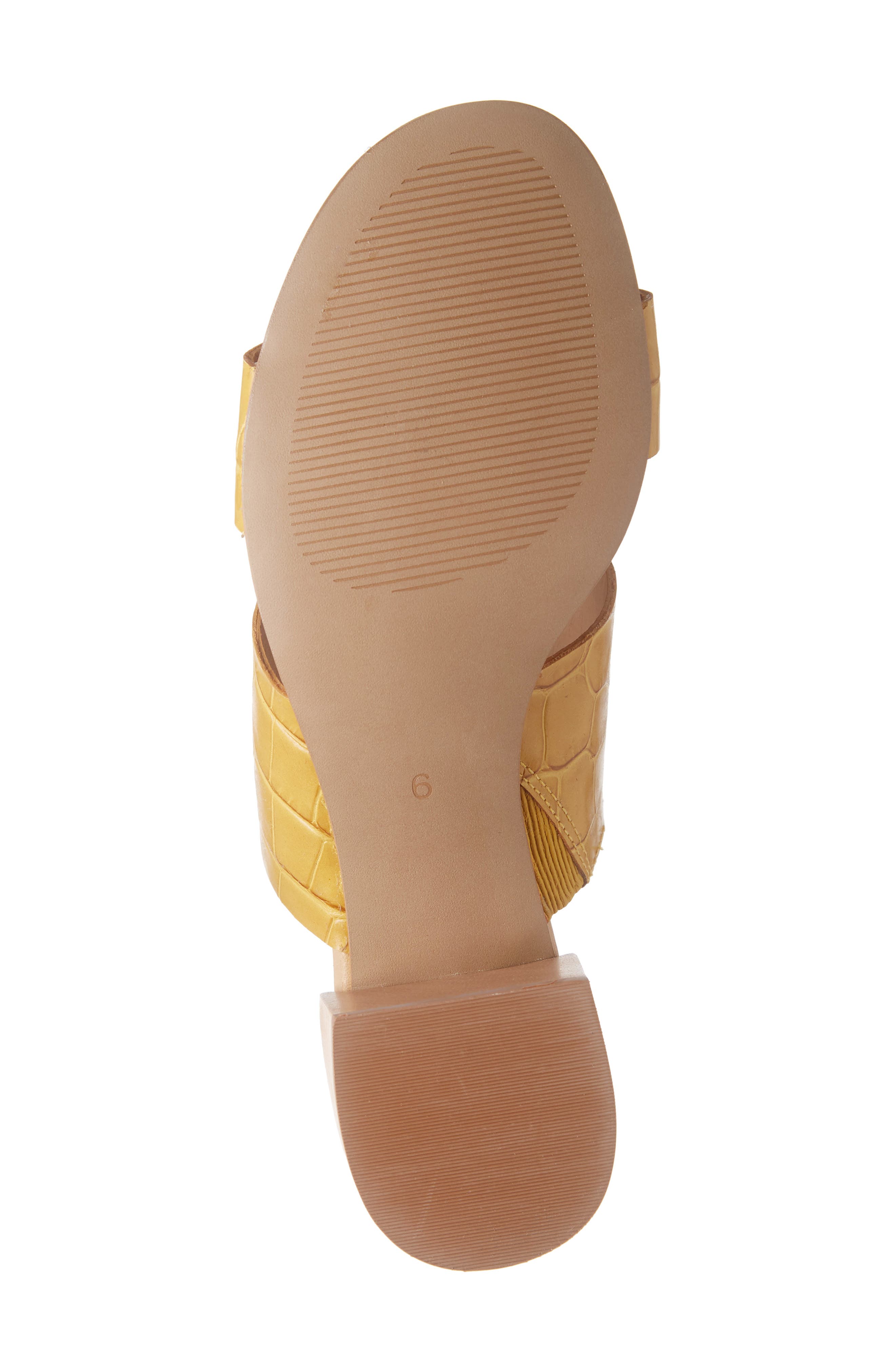 Kiera Block Heel Slide, Alternate, color, CUMIN CROCO EMBOSSED