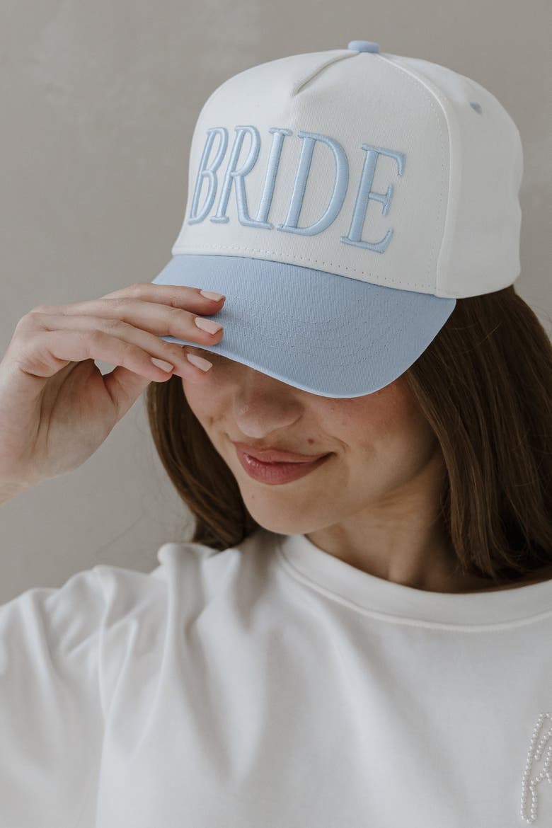 Bride Embroidered Hat, Alternate, color, Blue