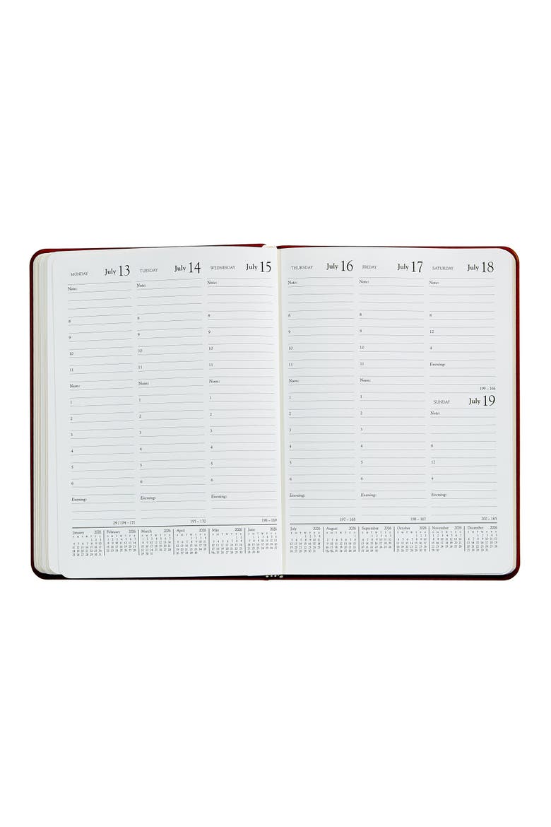 2026 Leather Desk Diary, Alternate, color, Black