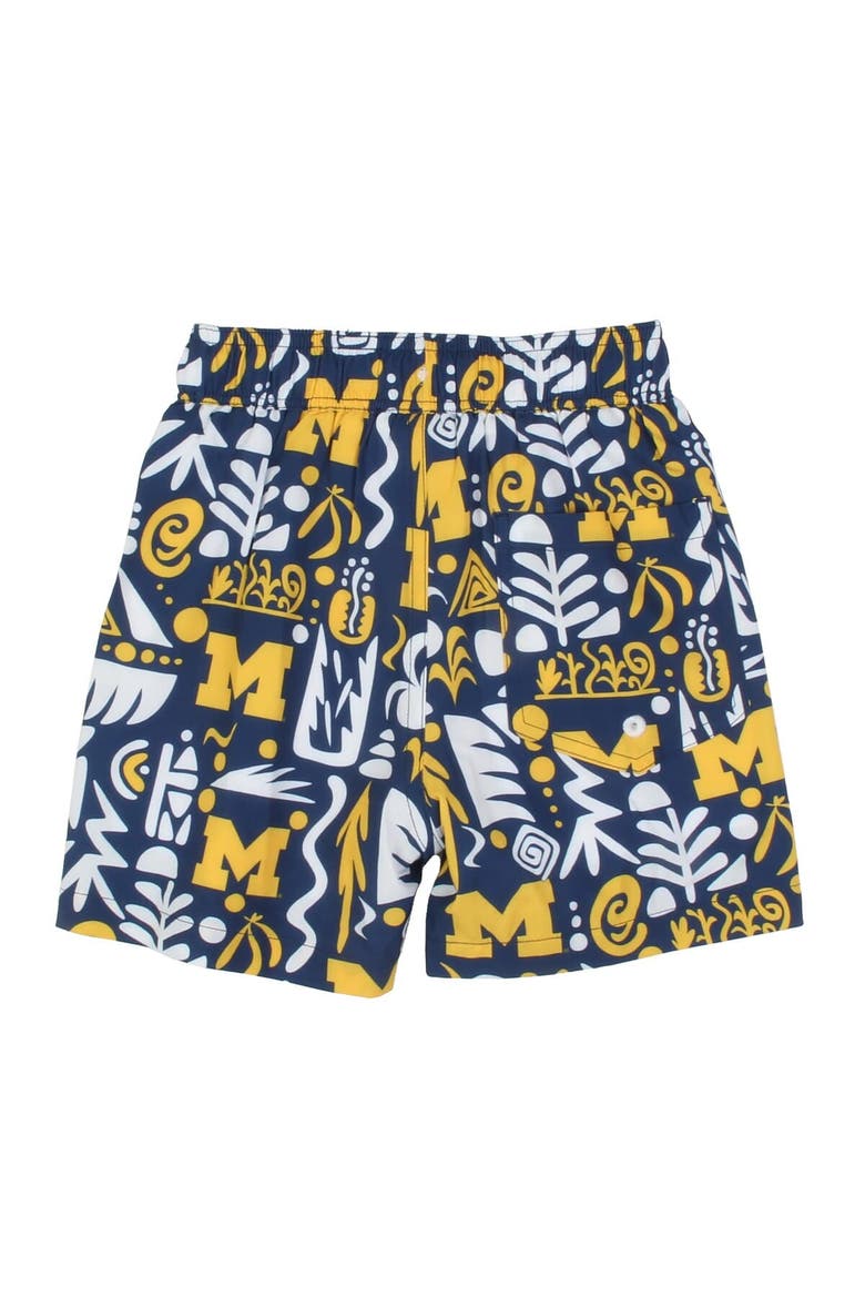 Youth Wes & Willy  Navy Michigan Wolverines Allover Print Swim Shorts, Alternate, color, Navy