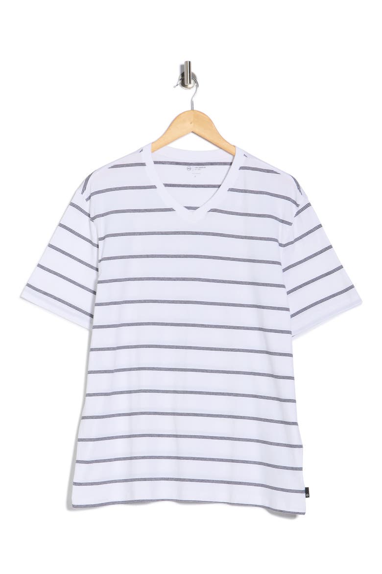 Bryce Stripe V-Neck T-Shirt, Alternate, color, TRUE WHITE/TRUE BLACK