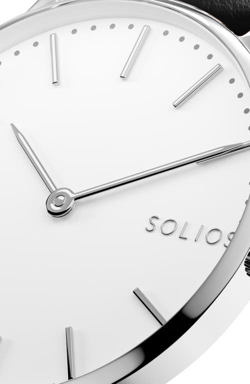 Solios Watches The Solar Classic | White Dial In Black Vegan Leather