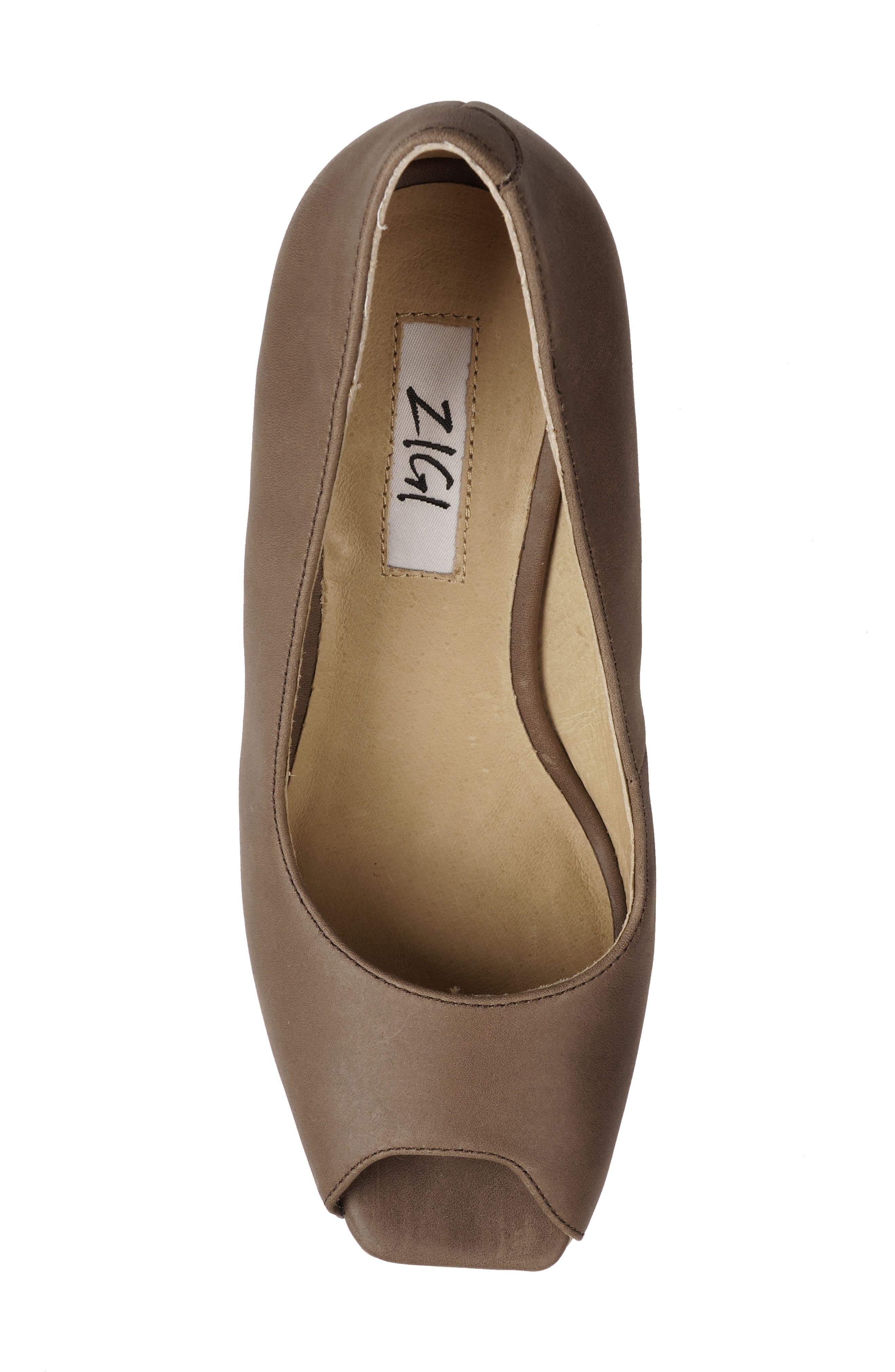 Milluh Peep Toe Platform Wedge Sandal, Alternate, color, BROWN LEATHER