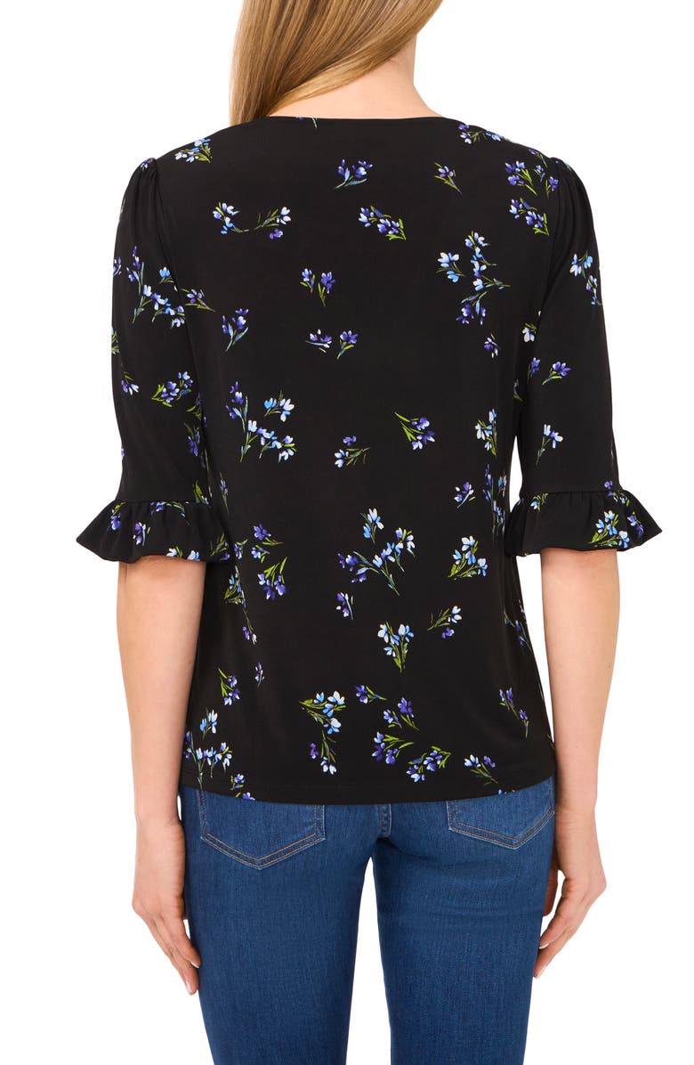 CeCe Floral Ruffle Sleeve Top, Alternate, color,