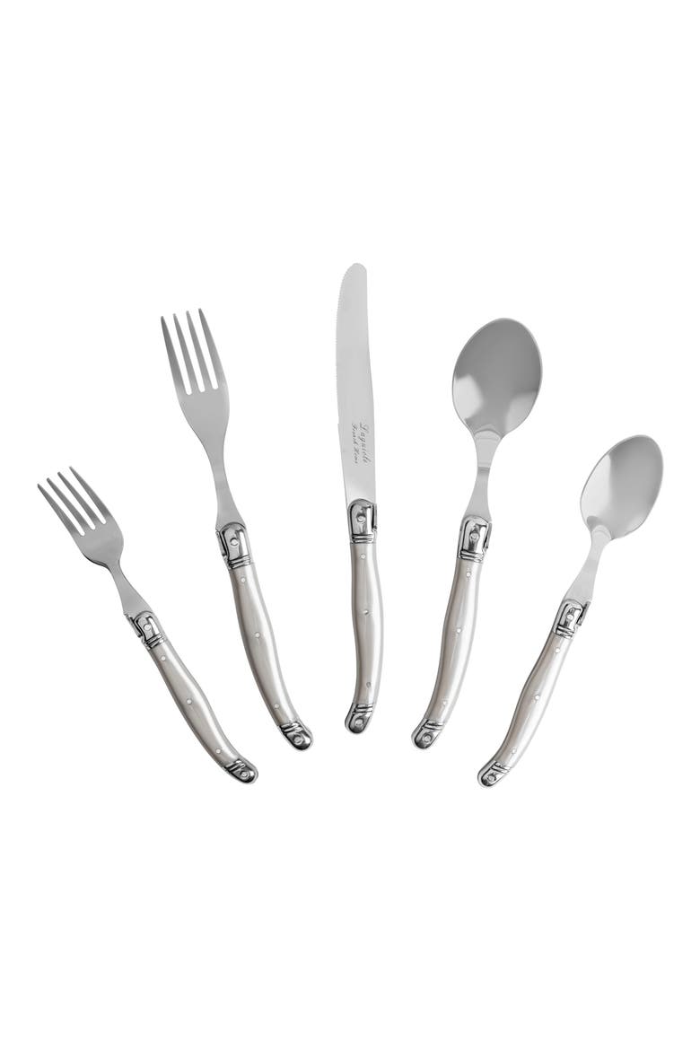 20-Piece Laguiole Flatware Set, Main, color, PEWTER