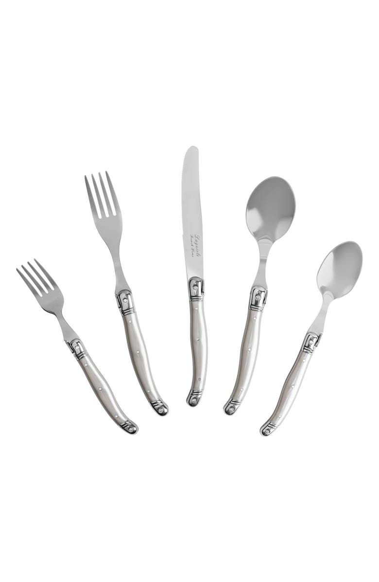 FRENCH HOME Laguiole 20-Piece Flatware Set, Main, color, Pewter