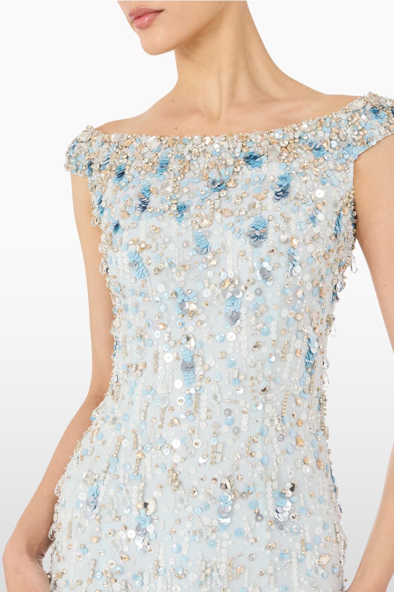 Jessie Beaded Dress, Alternate, color, Alice Blue