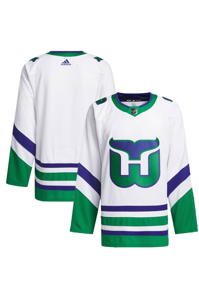 Men's adidas White Carolina Hurricanes Whalers Primegreen Authentic Jersey, Alternate, color, White